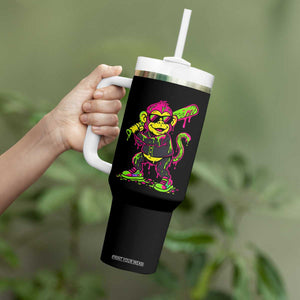 Neon Dripping Monkey Baseball Graphic Tumbler With Handle Ball Party Game Day Vibes TS02 Print Your Wear