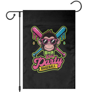 Lets Party Baseball Monkey Game Day Garden Flag Neon Dripping Bats Funny Baseball Fan Party Ball TS02 Black Print Your Wear