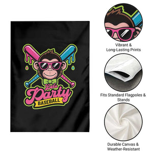 Lets Party Baseball Monkey Game Day Garden Flag Neon Dripping Bats Funny Baseball Fan Party Ball TS02 Print Your Wear