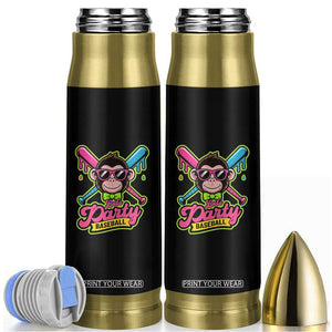 Lets Party Baseball Monkey Game Day Bullet Tumbler Neon Dripping Bats Funny Baseball Fan Party Ball TS02 Black Print Your Wear