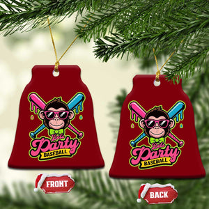 Lets Party Baseball Monkey Game Day Ceramic Ornament Neon Dripping Bats Funny Baseball Fan Party Ball TS02 Print Your Wear