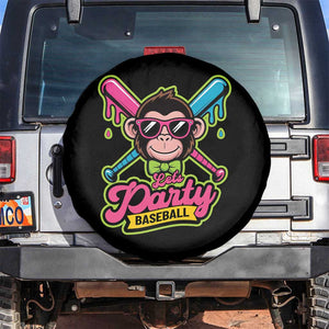 Lets Party Baseball Monkey Game Day Spare Tire Cover Neon Dripping Bats Funny Baseball Fan Party Ball TS02 No hole Black Print Your Wear