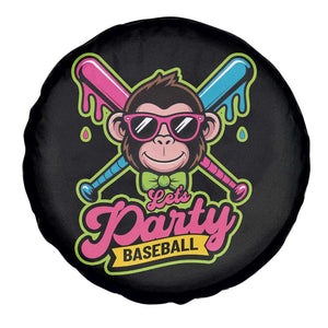 Lets Party Baseball Monkey Game Day Spare Tire Cover Neon Dripping Bats Funny Baseball Fan Party Ball TS02 Print Your Wear