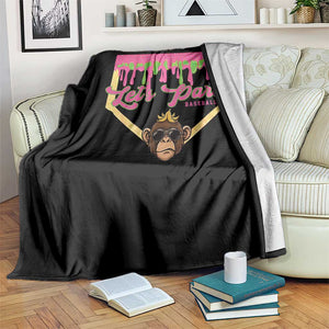 Lets Party Monkey Baseball Game Day Throw Blanket Neon Dripping Homeplate Funny Ball Party Fans TS02 Print Your Wear
