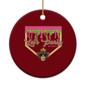 Lets Party Monkey Baseball Game Day Ceramic Ornament Neon Dripping Homeplate Funny Ball Party Fans TS02 1pc Red Print Your Wear
