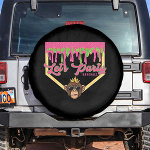 Lets Party Monkey Baseball Game Day Spare Tire Cover Neon Dripping Homeplate Funny Ball Party Fans TS02 No hole Black Print Your Wear