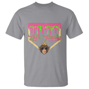 Lets Party Monkey Baseball Game Day T Shirt Neon Dripping Homeplate Funny Ball Party Fans TS02 Sport Gray Print Your Wear