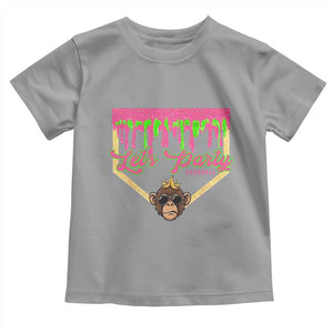 Lets Party Monkey Baseball Game Day Toddler T Shirt Neon Dripping Homeplate Funny Ball Party Fans TS02 Sport Gray Print Your Wear