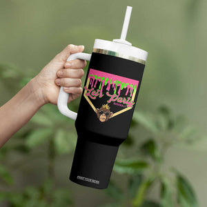 Lets Party Monkey Baseball Game Day Tumbler With Handle Neon Dripping Homeplate Funny Ball Party Fans TS02 Print Your Wear