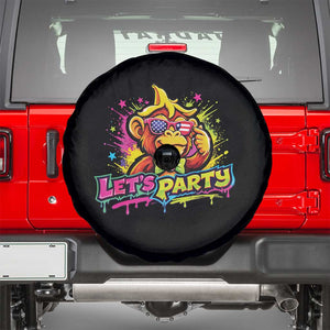 Lets Party Baseball Monkey Colorful Graphic Spare Tire Cover American Flag Game Day Fans Ball Party Vibes TS02 Black Print Your Wear