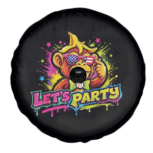 Lets Party Baseball Monkey Colorful Graphic Spare Tire Cover American Flag Game Day Fans Ball Party Vibes TS02 Print Your Wear