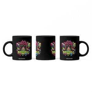Lets Party Baseball Monkey Neon Dripping Graphic Coffee Mug Funny Ball Party Game Day Fans TS02 Print Your Wear