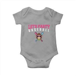 Let's Party Baseball Monkey Baby Onesie Ball Party Game Day Vibes TS02 Sport Gray Print Your Wear