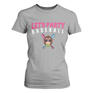Let's Party Baseball Monkey T Shirt For Women Ball Party Game Day Vibes TS02 Sport Gray Print Your Wear