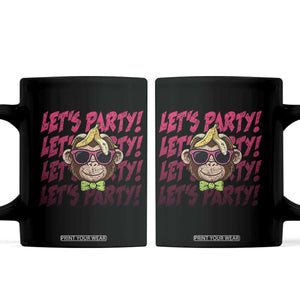 Lets Party Monkey Baseball Coffee Mug Funny Ball Party Game Day Fans TS02 Black Print Your Wear