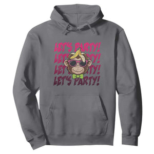 Lets Party Monkey Baseball Hoodie Funny Ball Party Game Day Fans TS02 Charcoal Print Your Wear