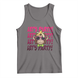 Lets Party Monkey Baseball Tank Top Funny Ball Party Game Day Fans TS02 Deep Heather Print Your Wear