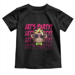 Lets Party Monkey Baseball Toddler T Shirt Funny Ball Party Game Day Fans TS02 Black Print Your Wear