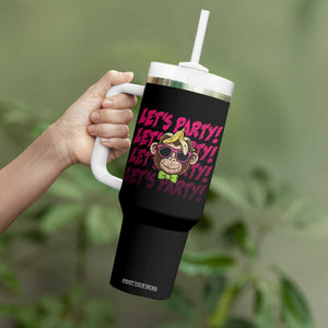 Lets Party Monkey Baseball Tumbler With Handle Funny Ball Party Game Day Fans TS02 Print Your Wear