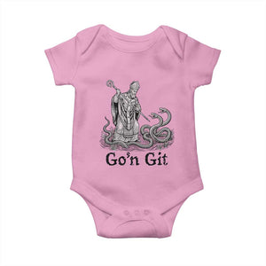 Go'n Git Funny Saint Patrick Banishing Snakes Baby Onesie Irish History Humor St Patricks Day TS02 Light Pink Print Your Wear