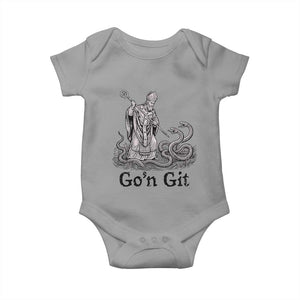 Go'n Git Funny Saint Patrick Banishing Snakes Baby Onesie Irish History Humor St Patricks Day TS02 Sport Gray Print Your Wear