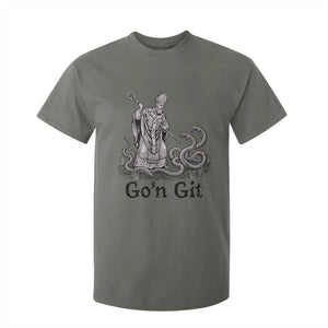 Go'n Git Funny Saint Patrick Banishing Snakes T Shirt For Kid Irish History Humor St Patricks Day TS02 Military Green Print Your Wear