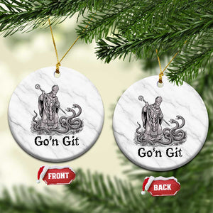 Go'n Git Funny Saint Patrick Banishing Snakes Ceramic Ornament Irish History Humor St Patricks Day TS02 1pc White Marble Print Your Wear