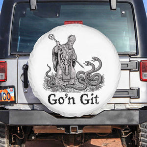 Go'n Git Funny Saint Patrick Banishing Snakes Spare Tire Cover Irish History Humor St Patricks Day TS02 No hole White Print Your Wear