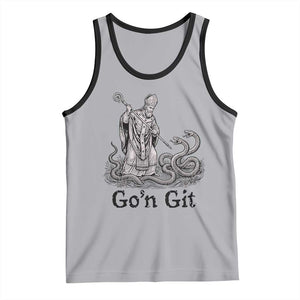 Go'n Git Funny Saint Patrick Banishing Snakes Tank Top Irish History Humor St Patricks Day TS02 Athletic Heather Black Print Your Wear