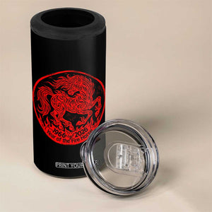 Year of the Fire Horse 1966 2026 Red Graphic 4 in 1 Can Cooler Tumbler 60 Years Chinese Zodiac Horse Vintage Style TS02 Print Your Wear