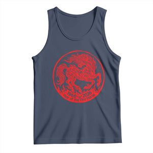 Year of the Fire Horse 1966 2026 Red Graphic Tank Top - 60 Years Chinese Zodiac Horse Vintage Style TS02 Navy Print Your Wear