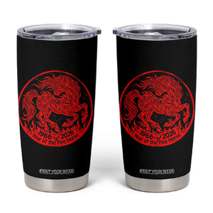 Year of the Fire Horse 1966 2026 Red Graphic Tumbler Cup 60 Years Chinese Zodiac Horse Vintage Style TS02 Black Print Your Wear