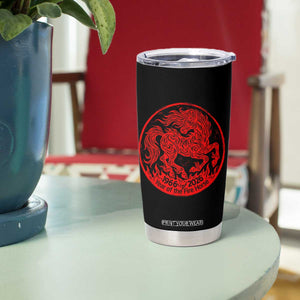 Year of the Fire Horse 1966 2026 Red Graphic Tumbler Cup 60 Years Chinese Zodiac Horse Vintage Style TS02 Print Your Wear