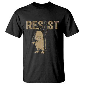 Funny Penguin Resist T Shirt Against Tariffs Activism Vintage TS02 Black Print Your Wear