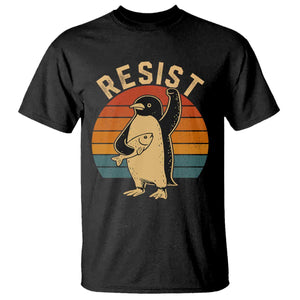 Funny Penguin Resist T Shirt Against Tariffs Retro Vintage TS02 Black Print Your Wear