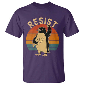 Funny Penguin Resist T Shirt Against Tariffs Retro Vintage TS02 Purple Print Your Wear