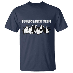 Funny Penguin Resist T Shirt Penguins Against Tariffs Sarcastic Saying Meme TS02 Navy Print Your Wear