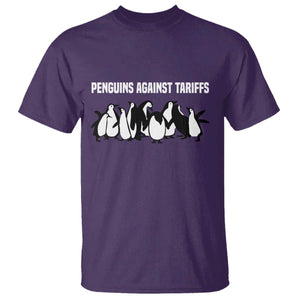 Funny Penguin Resist T Shirt Penguins Against Tariffs Sarcastic Saying Meme TS02 Purple Print Your Wear