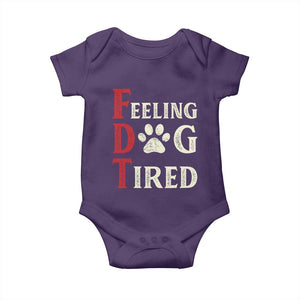 Feeling Dog Tired Baby Onesie FDT Dogs Paw Sarcasm TS02 Purple Print Your Wear