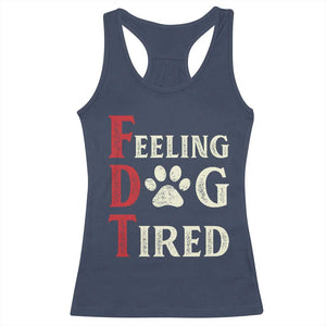 Feeling Dog Tired Racerback Tank Top FDT Dogs Paw Sarcasm TS02 Navy Print Your Wear