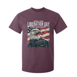 Liberation Day April 2 2025 T Shirt For Kid Fair Trade Patriotic American Eagle USA Flag TS02 Maroon Print Your Wear