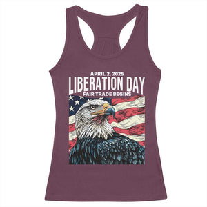 Liberation Day April 2 2025 Racerback Tank Top Fair Trade Patriotic American Eagle USA Flag TS02 Maroon Print Your Wear