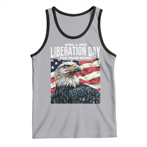 Liberation Day April 2 2025 Tank Top Fair Trade Patriotic American Eagle USA Flag TS02 Athletic Heather Black Print Your Wear