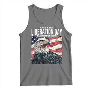Liberation Day April 2 2025 Tank Top Fair Trade Patriotic American Eagle USA Flag TS02 Black Heather Print Your Wear