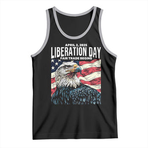 Liberation Day April 2 2025 Tank Top Fair Trade Patriotic American Eagle USA Flag TS02 Black Athletic Heather Print Your Wear