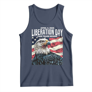 Liberation Day April 2 2025 Tank Top Fair Trade Patriotic American Eagle USA Flag TS02 Navy Print Your Wear