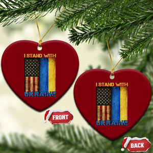 I Stand With Ukraine Ceramic Ornament Ukrainian American Flag TS02 Print Your Wear