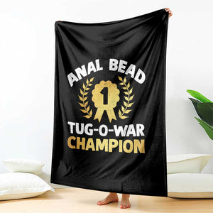 Anal Bead Tug O War Champion Funny Offensive Throw Blanket Inappropriate Adult Humor Gold TS02 Print Your Wear
