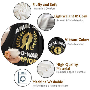Anal Bead Tug O War Champion Funny Offensive Throw Blanket Inappropriate Adult Humor Gold TS02 Print Your Wear