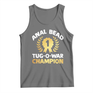 Anal Bead Tug O War Champion Funny Offensive Tank Top Inappropriate Adult Humor Gold TS02 Black Heather Print Your Wear
